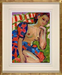 Sonali Sleeping by Jeffrey Pratt - Original Painting on Board sized 12x16 inches. Available from Whitewall Galleries